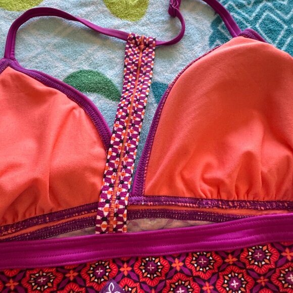 prAna Halter Tankini Top Multicolor Geometric Print Adjustable Straps Large - Picture 7 of 9